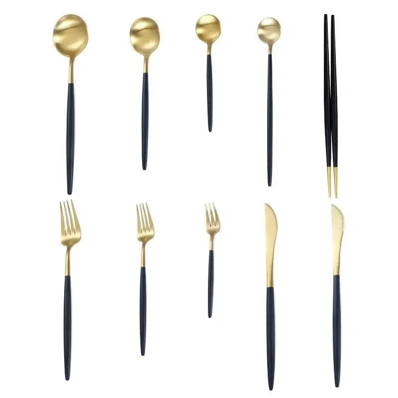 Black + Gold Cutlery Set - Image 15