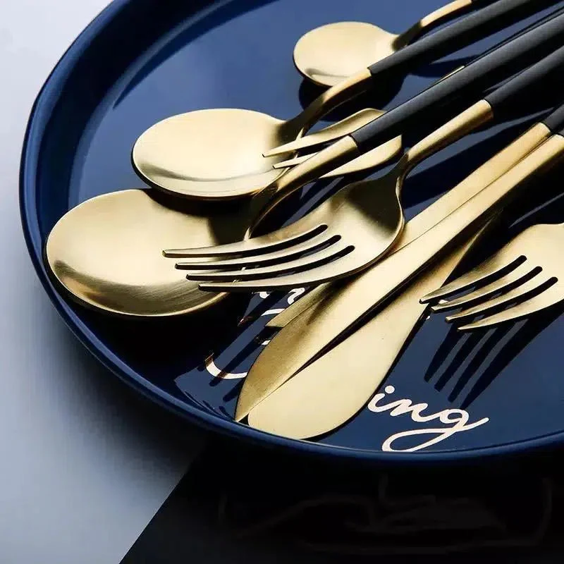 Black + Gold Cutlery Set - Image 3