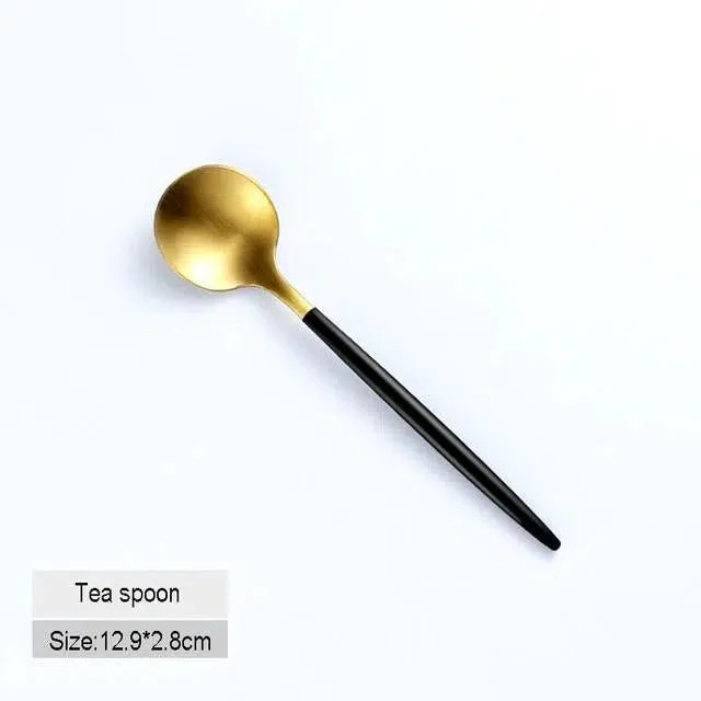 Black + Gold Cutlery Set - Image 4