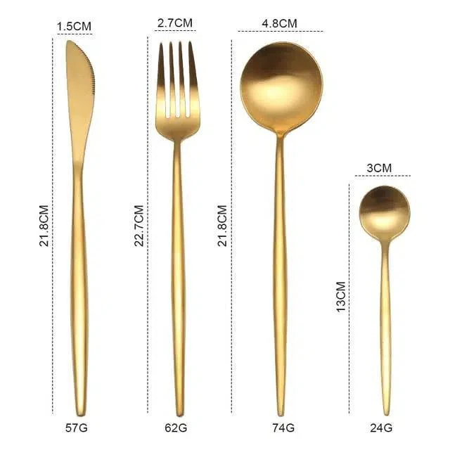 Brushed Gold Cutlery Set - Image 17