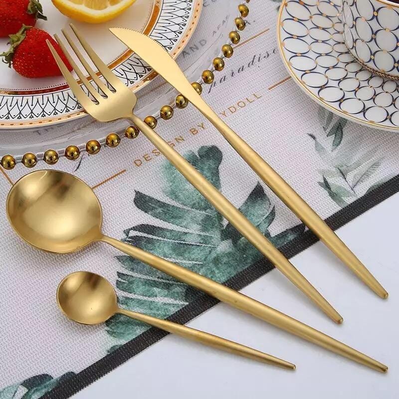 Brushed Gold Cutlery Set - Image 3