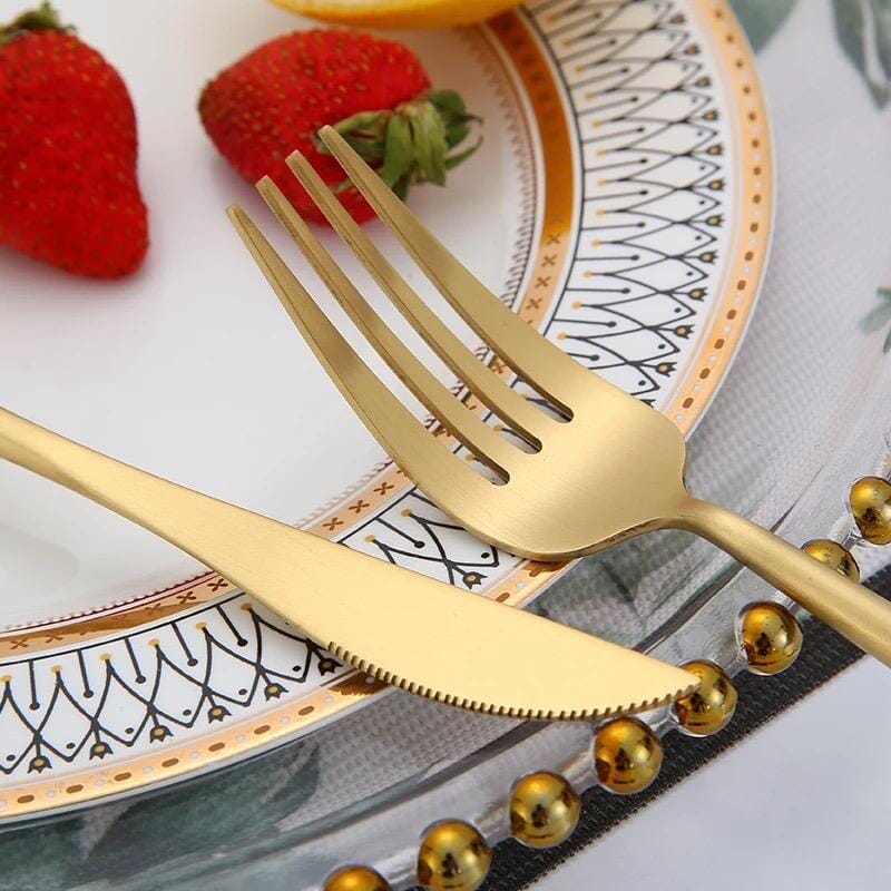 Brushed Gold Cutlery Set - Image 4