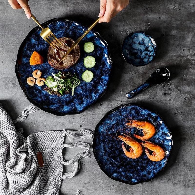 Cat Blue Japanese style Tableware - Image 3