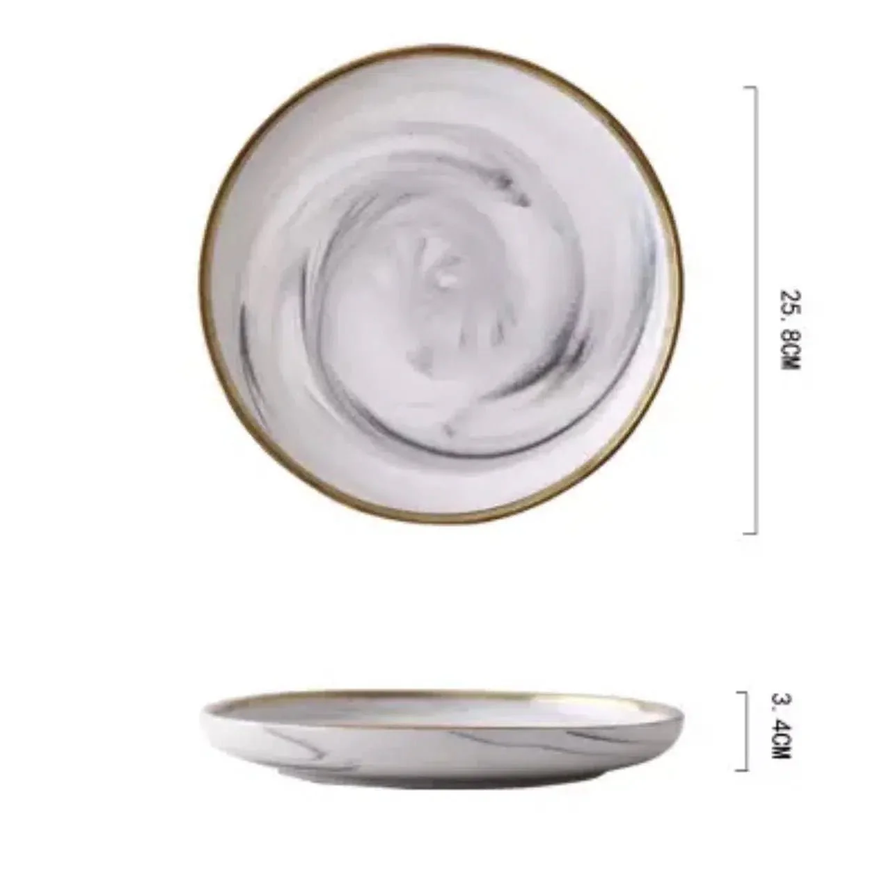 Marble Pattern Porcelain Plate Set - Image 10