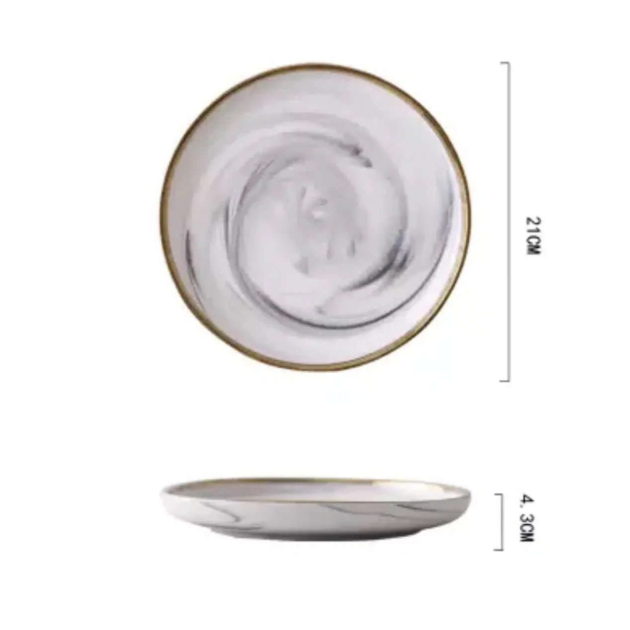Marble Pattern Porcelain Plate Set - Image 11