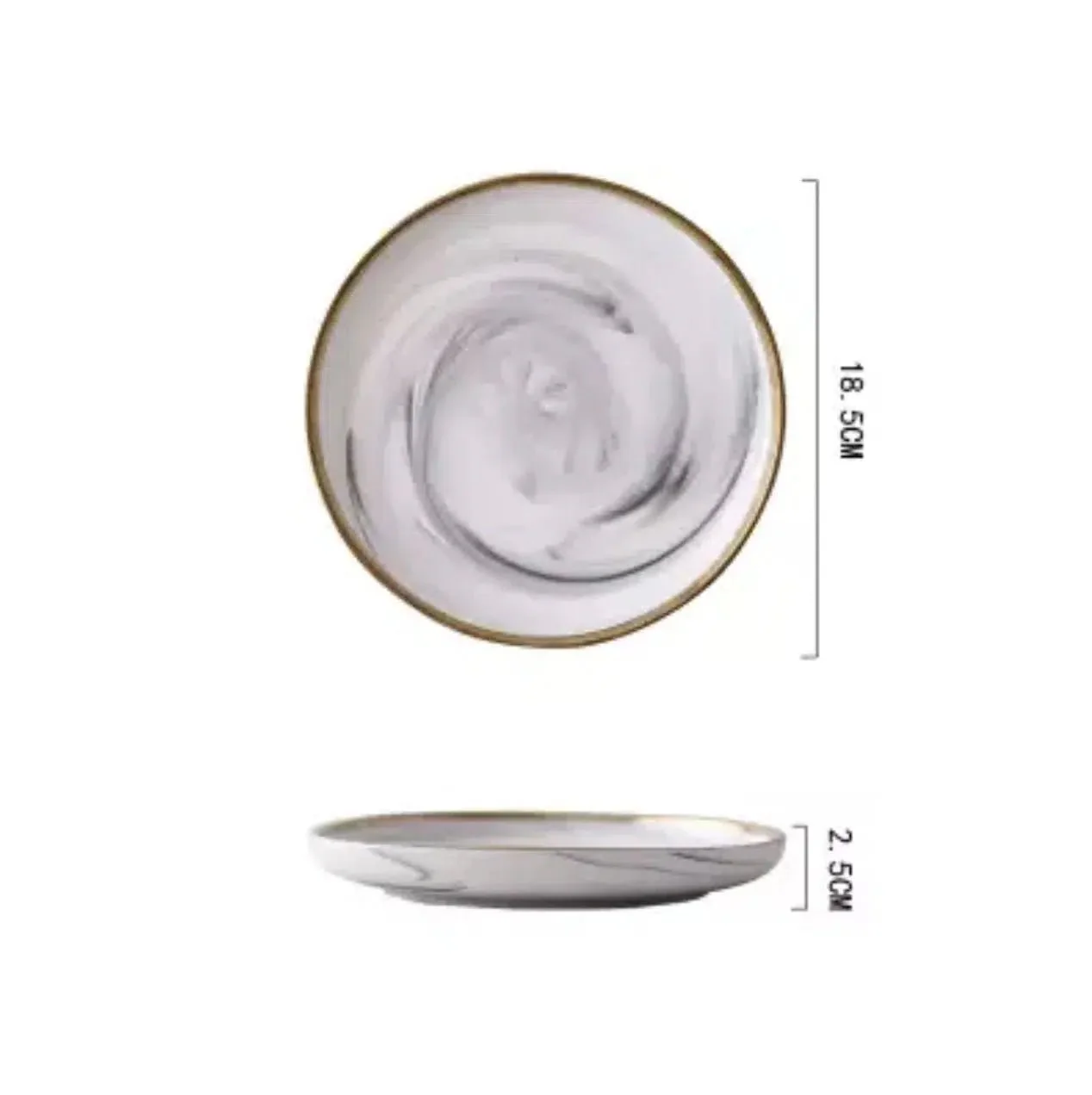 Marble Pattern Porcelain Plate Set - Image 8
