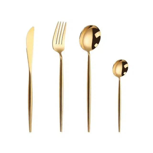 Polished Gold Cutlery Set - Image 14