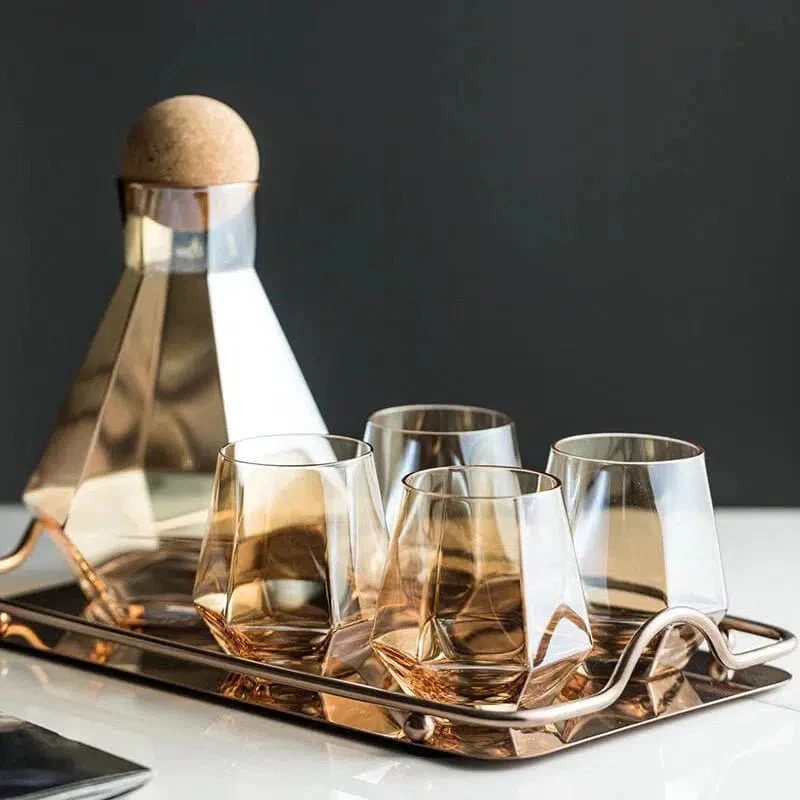 Hexagonal glass Pitcher set