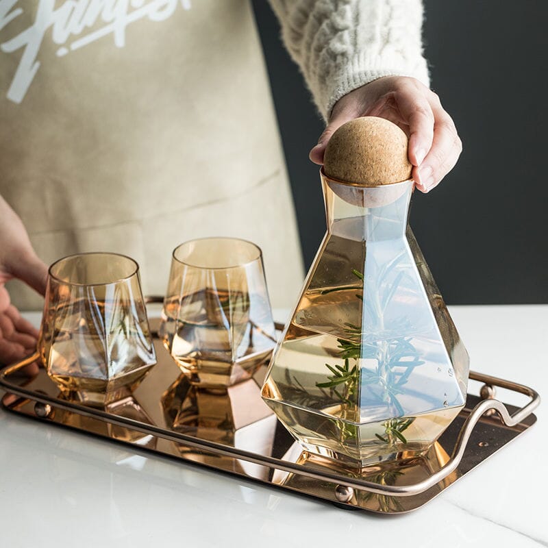Hexagonal glass Pitcher set - Image 2