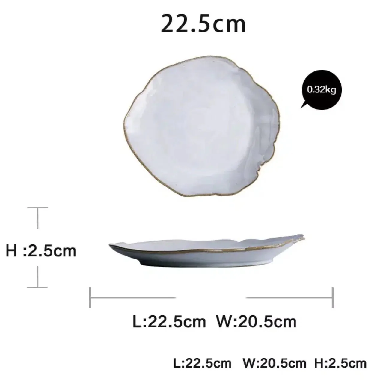 Irregular White Ceramic Plates + Dishes - Image 10