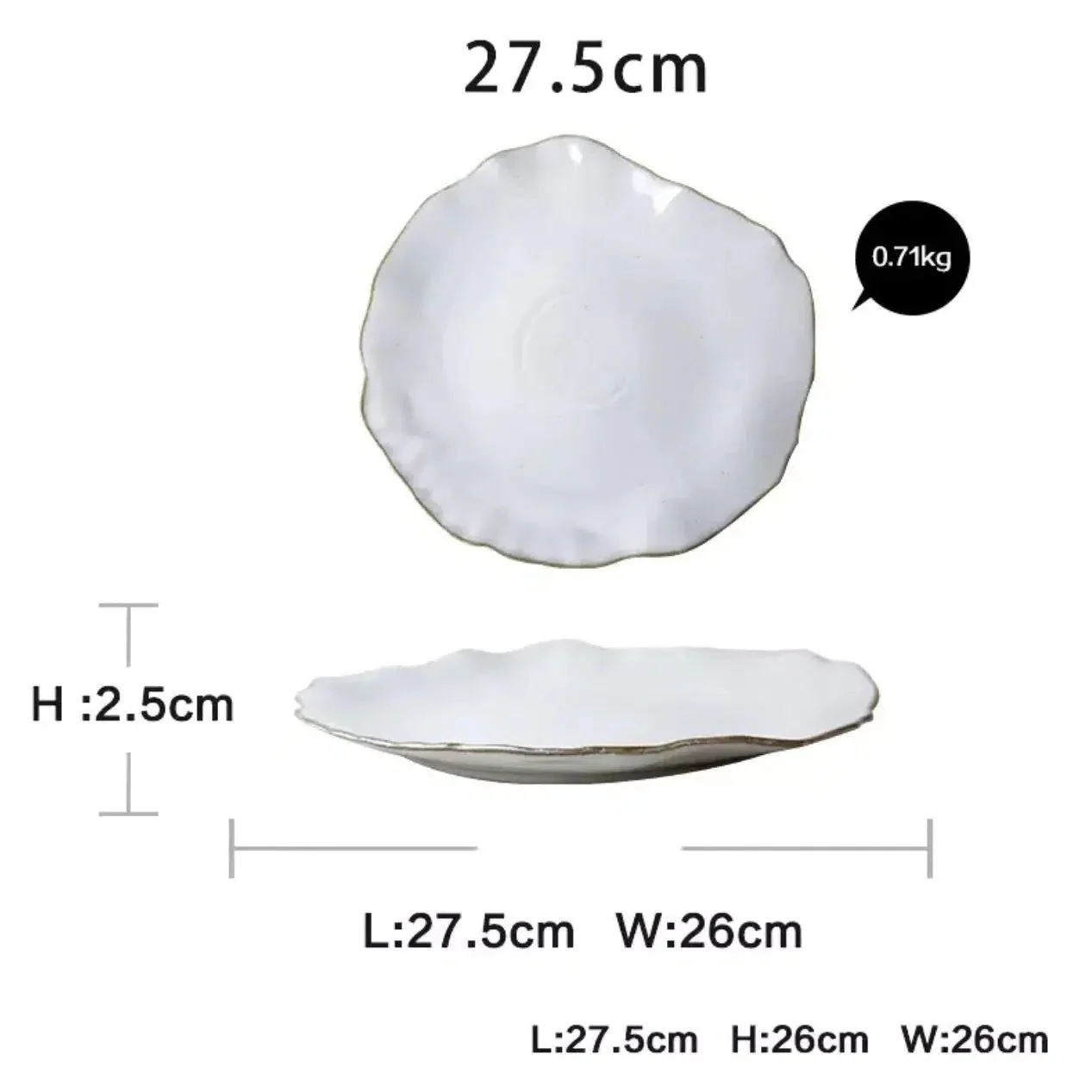 Irregular White Ceramic Plates + Dishes - Image 11
