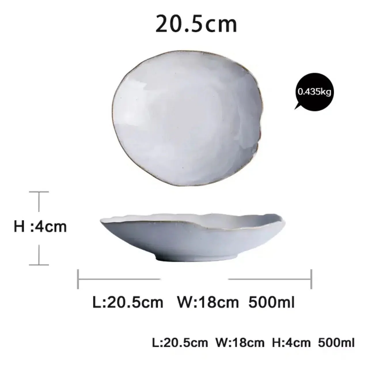 Irregular White Ceramic Plates + Dishes - Image 12