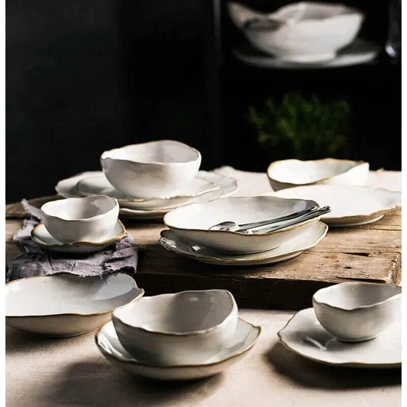 Irregular White Ceramic Plates + Dishes - Image 3