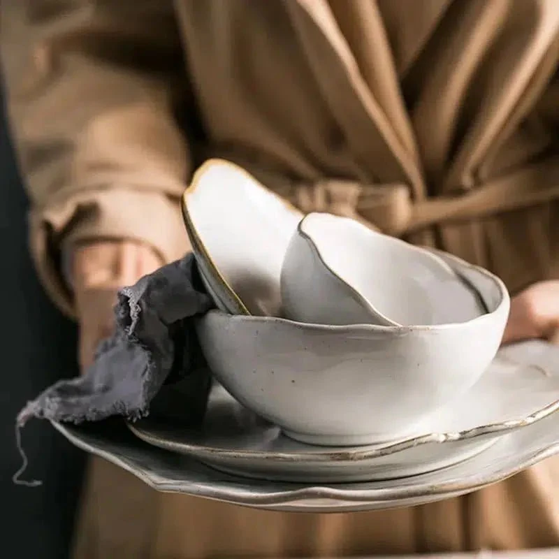 Irregular White Ceramic Plates + Dishes - Image 5