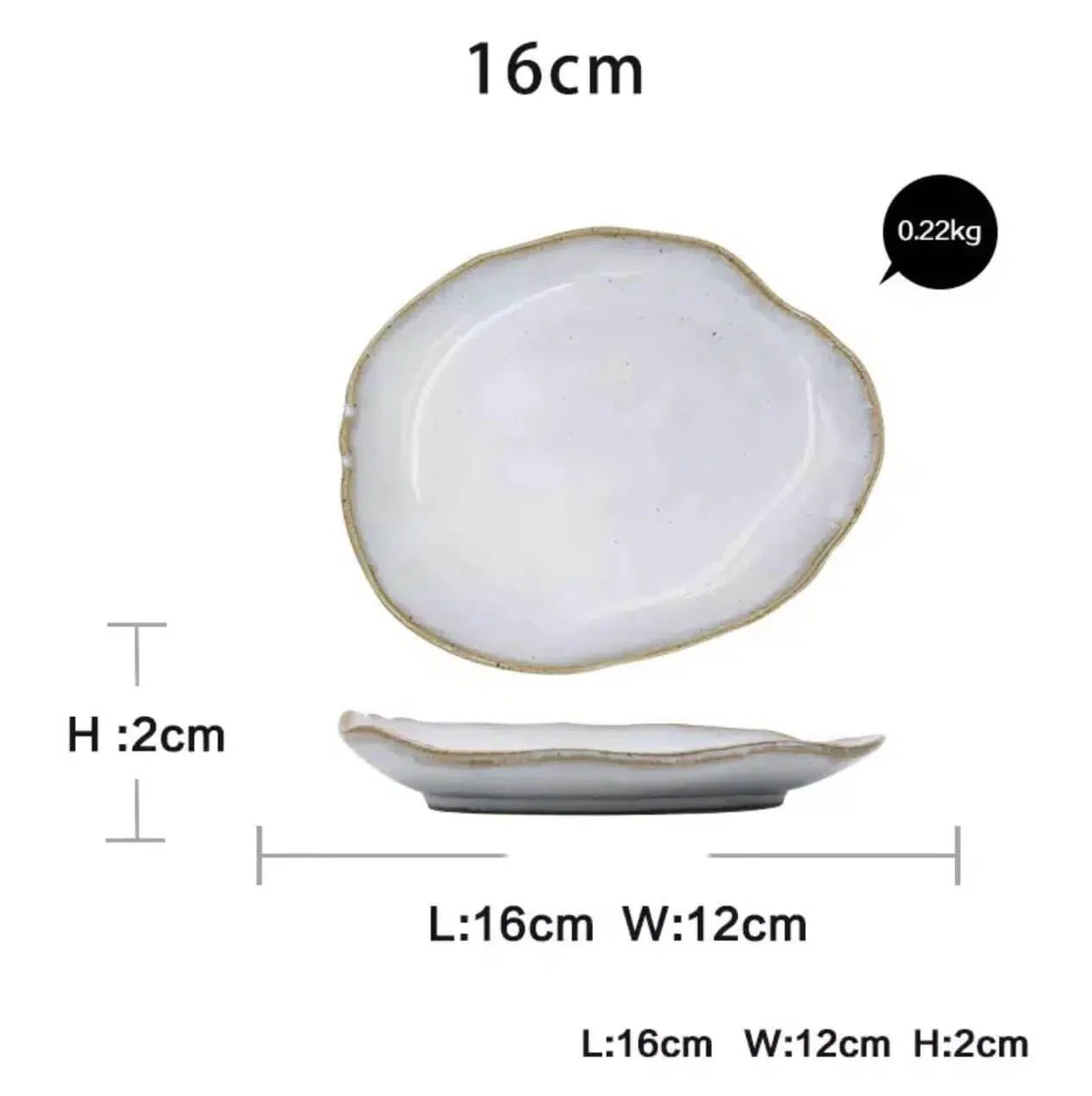 Irregular White Ceramic Plates + Dishes - Image 9