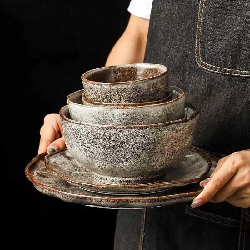 Irregular Stone Grain Bowls + Plates - Image 3
