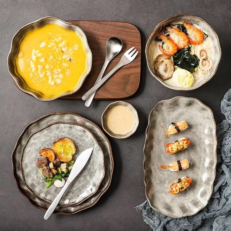 Irregular Stone Grain Bowls + Plates - Image 6
