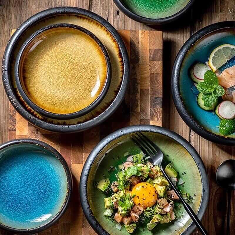 Japanese Glaze Ceramic Plates - Image 4