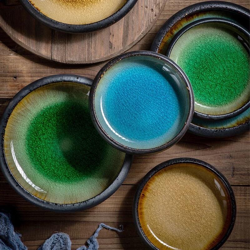 Japanese Glaze Ceramic Plates - Image 5