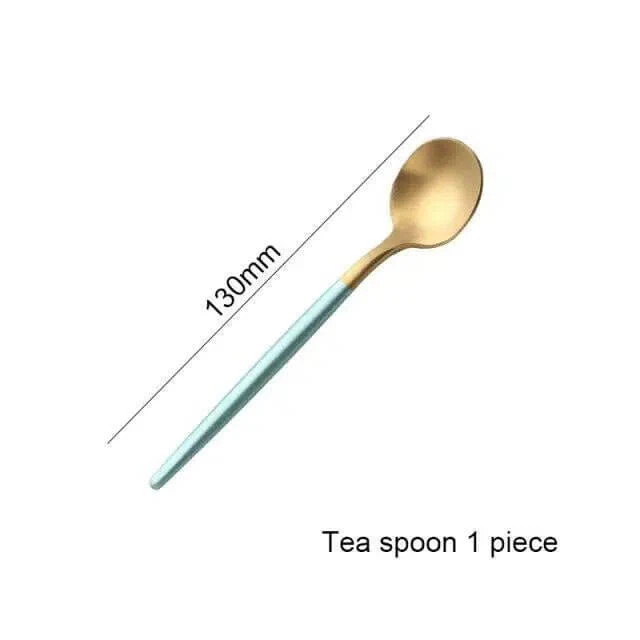 Mint Green + Gold Cutlery Set - Image 6