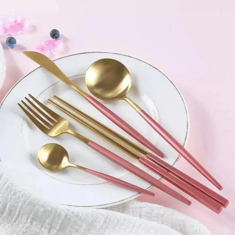 Pink + Gold Cutlery Set - Image 3